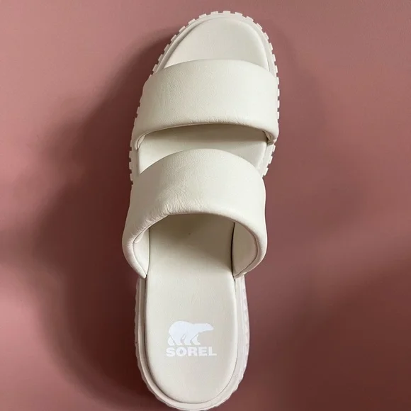 NWOT Sorel size 7.5 ONA STREETWORKS SLIDE SANDAL, color: chalk - Picture 2 of 6